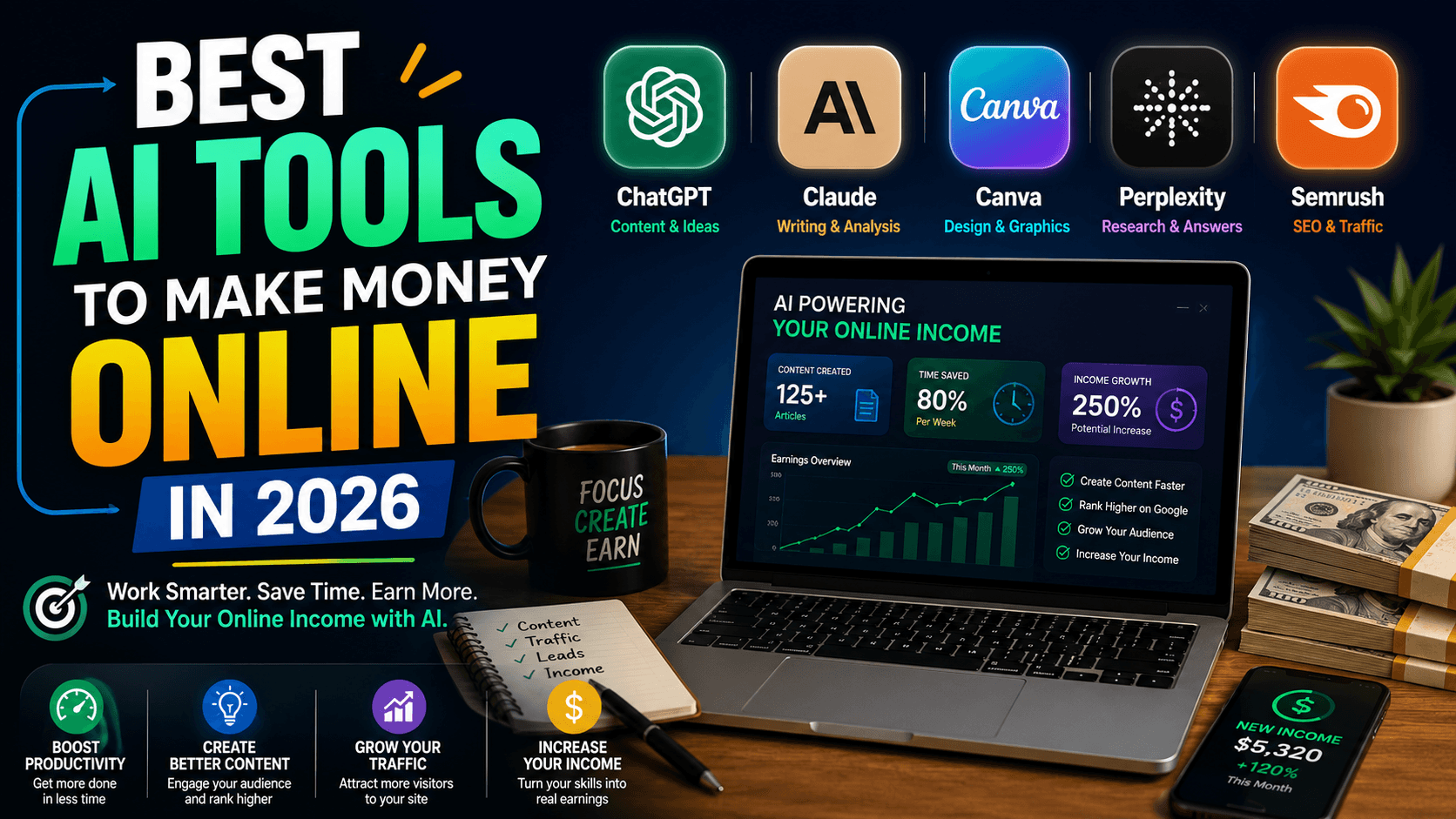 Best AI Tools to Make Money Online in 2026
