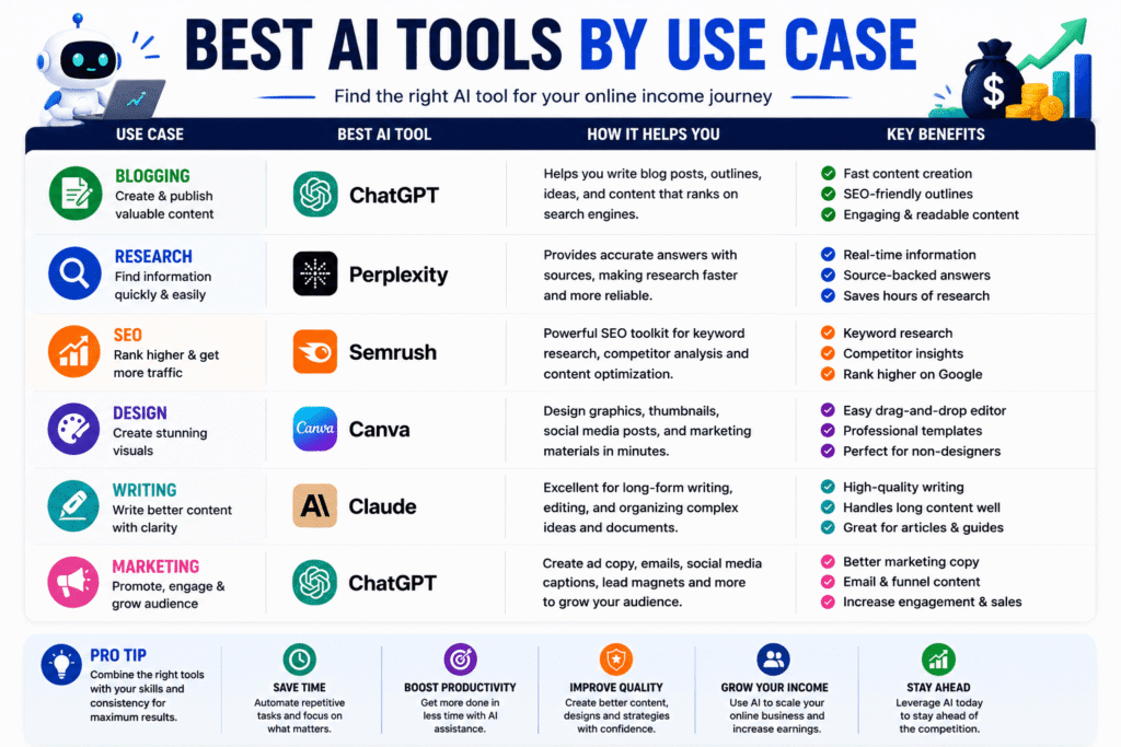 Best AI tools by use case comparison