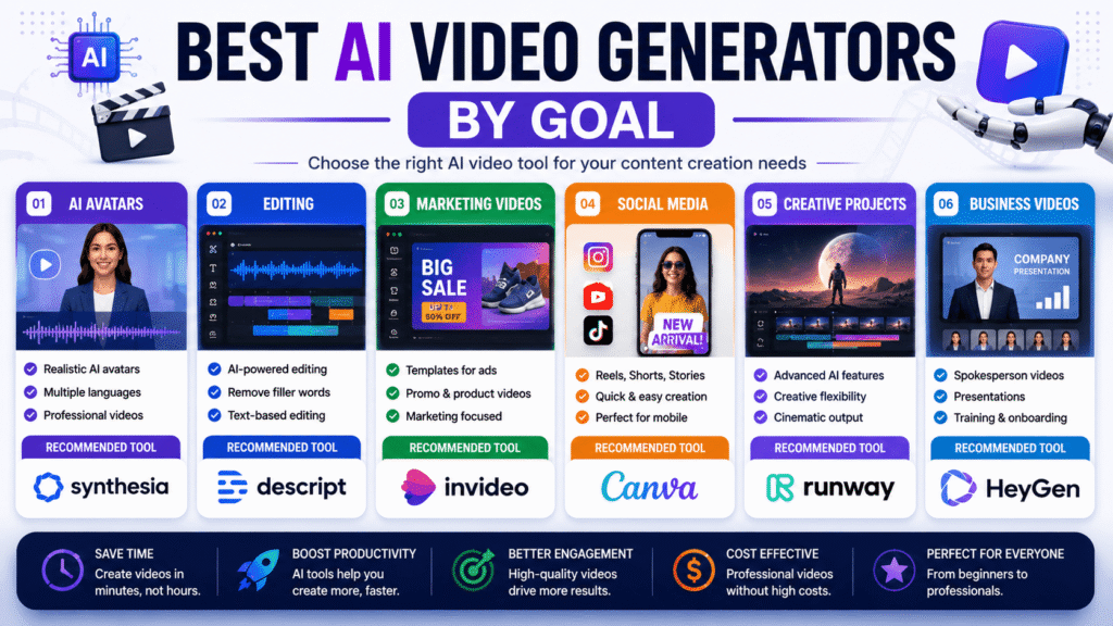 Best AI video generators by goal comparison