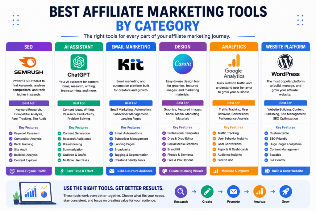 Best affiliate marketing tools by category