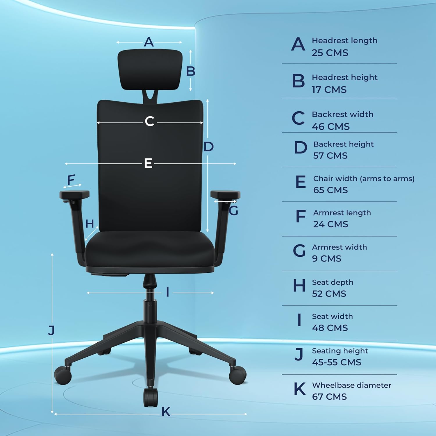 The Sleep Company Onyx Orthopedic Office Chair | Patented SmartGRID seat | Adjustable Lumbar Support | Ergonomic Sitting Posture | High Back Chair | Work, Home, Study | Free Installation | Black - Image 2