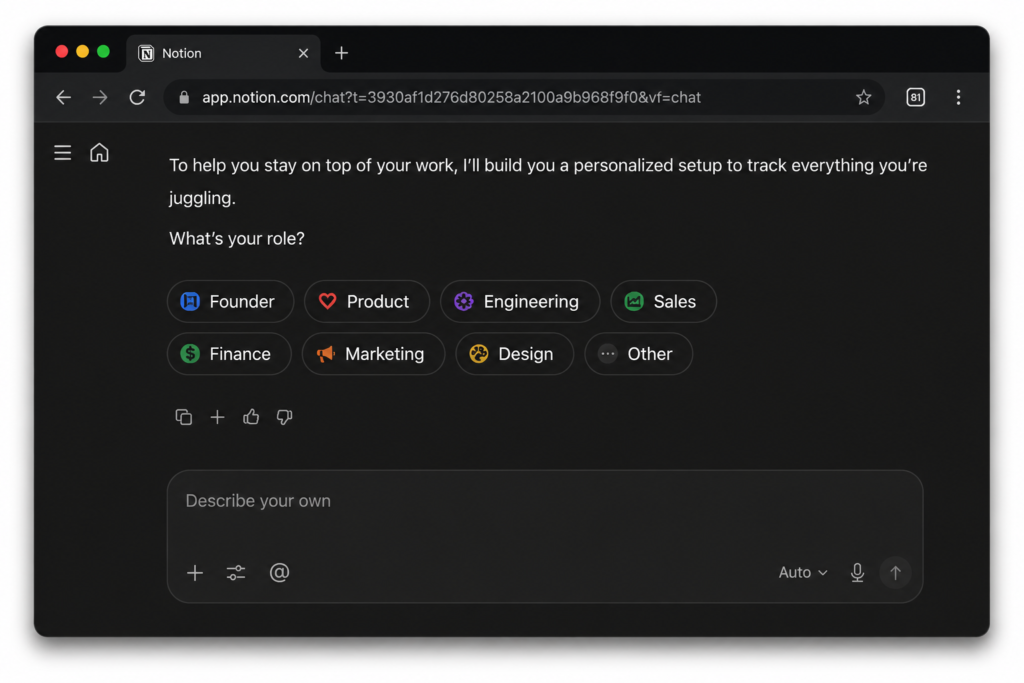 Notion AI workspace for notes and productivity